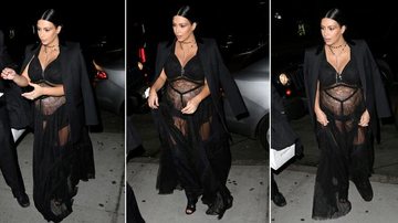 Grávida, Kim kardashian aposta em look transparente para desfile - AKM-GSI