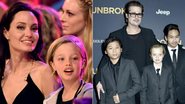 Angelina Jolie e Brad Pitt com a filha Shiloh - Getty Images