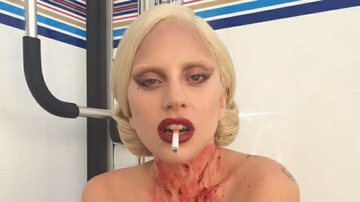 Lady Gaga nos bastidores de American Horror Story: Hotel - Instagram/Reprodução