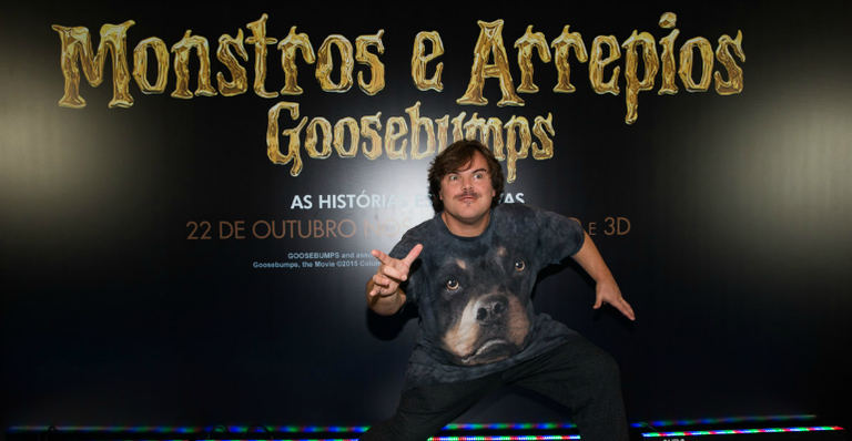 Jack Black participa da coletiva de lançamento do filme “Goosebumps: Monstros e Arrepios” - Manuela Scarpa/Photo Rio News