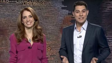 Evaristo Costa e Poliana Abritta no comando do Fantástico - TV Globo/Reprodução