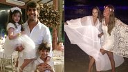 Kaká com Luca e Isabella; Carol Celico e Diana Krepinsky - Instagram/Reprodução