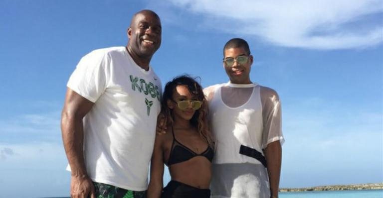 Magic Johnson curte férias com os filhos no Caribe - Instagram/Reprodução