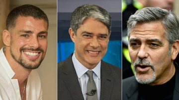 Cauã Reymond, William Bonner e George Clooney - TV Globo/Divulgação e Getty Images