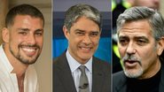 Cauã Reymond, William Bonner e George Clooney - TV Globo/Divulgação e Getty Images