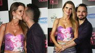 Bem mais magro, Luciano beija Flávia Fonseca em camarote no Rio - Graça Paes/BrazilNews