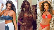 Antes e depois de Nicole Bahls: à esquerda, antes da dieta, com uma barriguinha. Nas fotos da direita, pós regime, muito mais magra - Brazil News/ Instagram/ David Borges