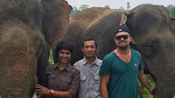 Leonardo DiCaprio com ambientalistas na Indonésia - Instagram/Reprodução