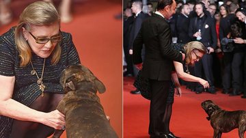 Carrie Fisher e seu cão: sucesso em Cannes - Getty Images