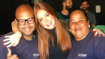 Marina Ruy Barbosa ao lado de Alex e Simone, integrantes da equipe da novela Totalmente Demais - Reprodução/Instagram