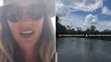 Gisele Bündchen faz passeio de barco durante férias na Amazônia - Snapchat/Reprodução