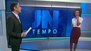 William Bonner e Maju durante o Jornal Nacional - TV Globo/Reprodução