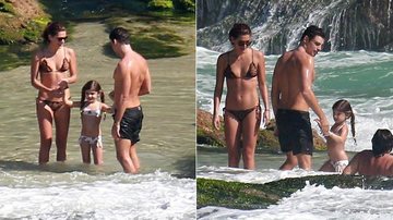 Cauã Reymond curte praia com Mariana Goldfarb e Sophia - Dilson Silva/Agnews