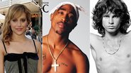 Brittany Murphy, Tupac Shakur e Jim Morrison - Getty Images/Divulgação