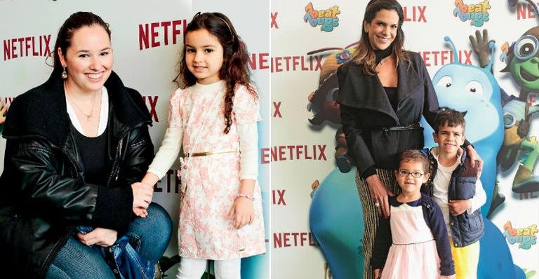 Mariana Belém com a filha Laura. Virna com os filhos Pedro e Maria - RAFAEL CUSATO/BRAZIL NEWS