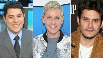 Evaristo Costa, Ellen DeGeneres e John Mayer - TV GLobo/Zé Paulo Cardeal/Getty Images