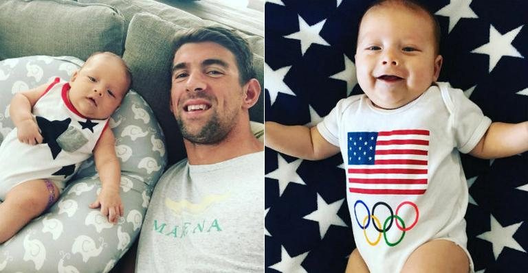 Com apenas 3 meses, filho de Michael Phelps é o torcedor mais fofo da Olímpiada - Reprodução/Instagram
