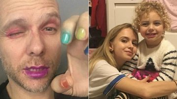 Fernando Scherer mostra o rosto maquiado e as unhas pintadas pela filha - Instagram/Reprodução