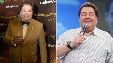 Fausto Silva em 2016 (à esq.) e em 2008 (à dir.) - TV Globo/Divulgação