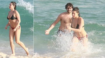 Giselle Itié exibe boa forma de biquíni ao lado do namorado em praia no Rio - AgNews