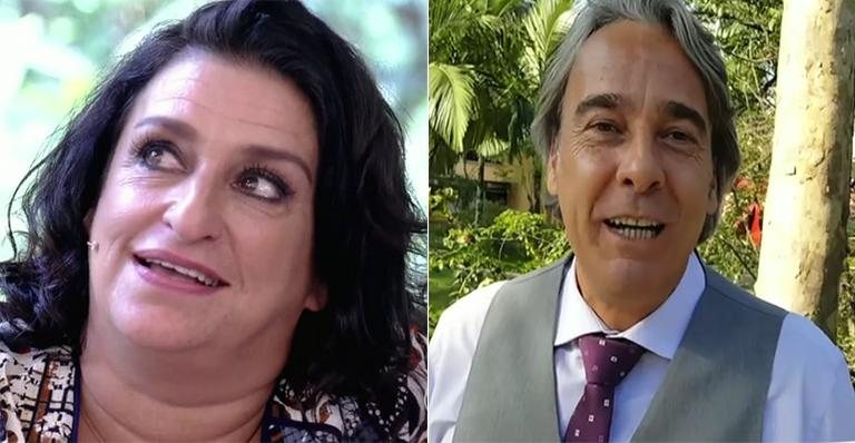 Grace Gianoukas: emoção com Alexandre Borges na TV - Reprodução TV Globo
