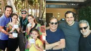 Ricardo Duque e Ana Paula Guimarães com as filhas Maitê e Isadora, e Daniel Boaventura entre Lázaro Medeiros e Lino Villaventura - Divulgação
