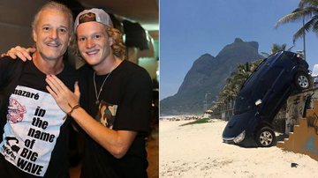 Filho de Marcelo Novaes e Letícia Spiller derruba o carro em praia de São Conrado - BrazilNews e Salvemos São Conrado/Divulgação