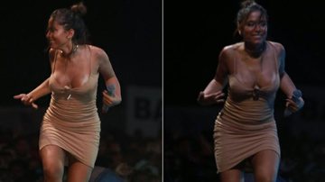 Anitta leva o decote ao limite sem sutiã e mostra demais durante show em Salvador - Fred Pontes/Divulgação