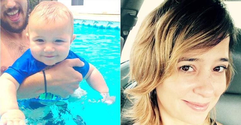 Bruno Ferrari e Antonio, de 9 meses, curtem piscina - Reprodução/ Instagram