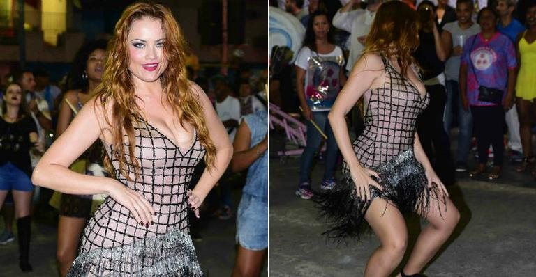 Ellen Rocche vai até o chão em dia de samba - Leo Franco / AgNews