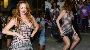 Ellen Rocche vai até o chão em dia de samba - Leo Franco / AgNews