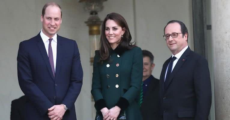 Príncipe William, Kate Middleton  e François Hollande - Getty Images