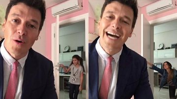 Com ajuda das filhas, Rodrigo Faro recria vídeo de crianças invadindo entrevista da BBC - Reprodução/ Instagram