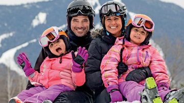 Em Vermont, Gui e Patrícia se divertem em pista de esqui com Maitê e Nina - Divulgação