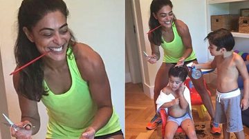 Juliana Paes com os filhos, Antonio e Pedro - Reprodução / Instagram