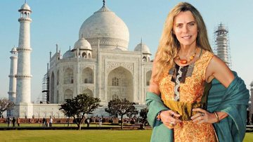 Bruna Lombardi em frente ao Taj Mahal - Divulgação