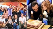 Poliana Abritta e Tadeu Schmidt sopram as velinhas do bolo de aniversário do 'Fantástico' - Reprodução / Instagram