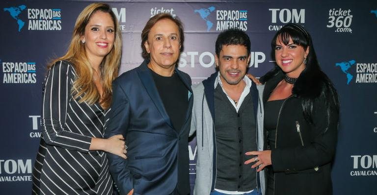 Tom Cavalcante com a esposa, Patricia, ao lado de  Zezé Di Camargo e Graciele Lacerda - Manuela Scarpa/Brazil News