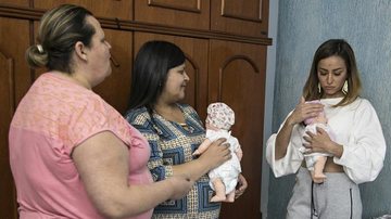 Sabrina Sato treina maternidade em quadro na TV - Edu Moraes/Record TV