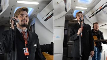 Luan Santana faz pocket show dentro de avião - Francisco Cepeda / AgNews