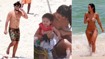 Bruno Gissoni e Yanna Lavigne curtem dia na praia com a filha - Dilson Silva / AgNews