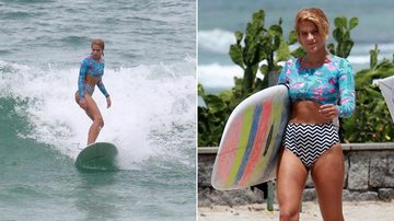 Isabella Santoni mostra habilidade em dia de surfe - AgNews