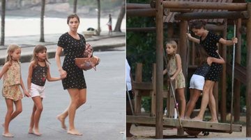 Grazi Massafera brinca com a filha, uma amiguinha e a babá na orla carioca - AgNews