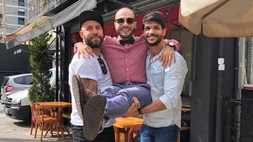 Caruso, Mahmoud e Lucas se encontram em São Paulo - reproduçâo/ instagram