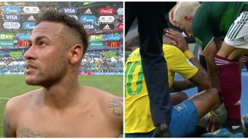 Neymar leva pisão de jogador mexicano - Reprodução/ TV Globo