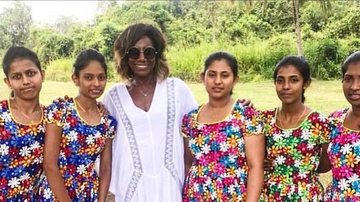Gloria Maria e mulheres do Sri Lanka - Reprodução / Instagram