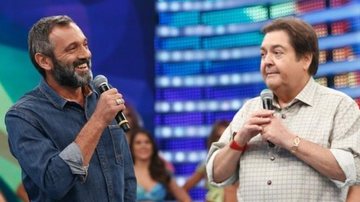 Domingos Montagner e Fausto Silva - Reprodução/ Tv Globo