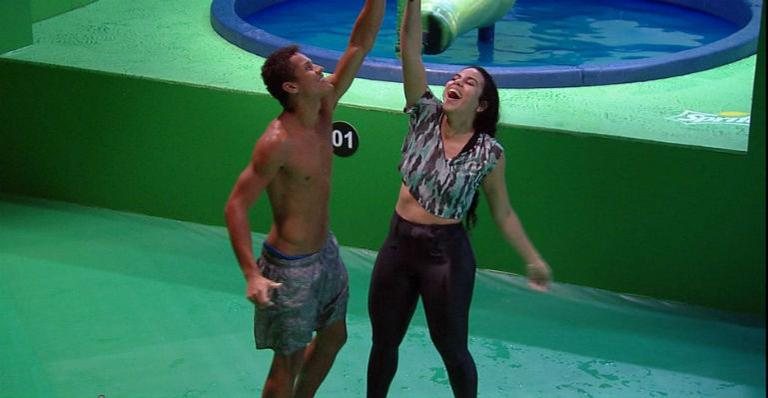 Elana e Danrley vencem a Prova do Líder - Reprodução TV Globo