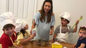 Patricia Abravanel faz ''bagunça'' na cozinha com os filhos e sobrinhos - Reprodução Instagram