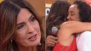 Fátima chora com mãe de vítima da tragédia do Flamengo - Reprodução TV Globo
